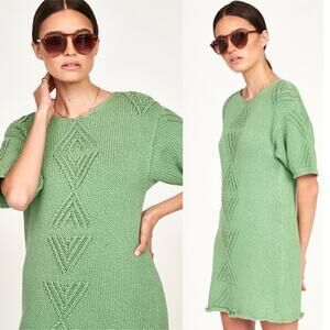 NWT Mirth Osaka Short Dress Clover Sleeve Sweaty Mini Dress Green Size: Small